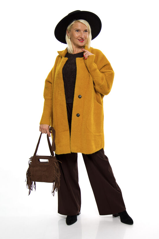 Sinepju krāsas elegants mētelis DORIMODES